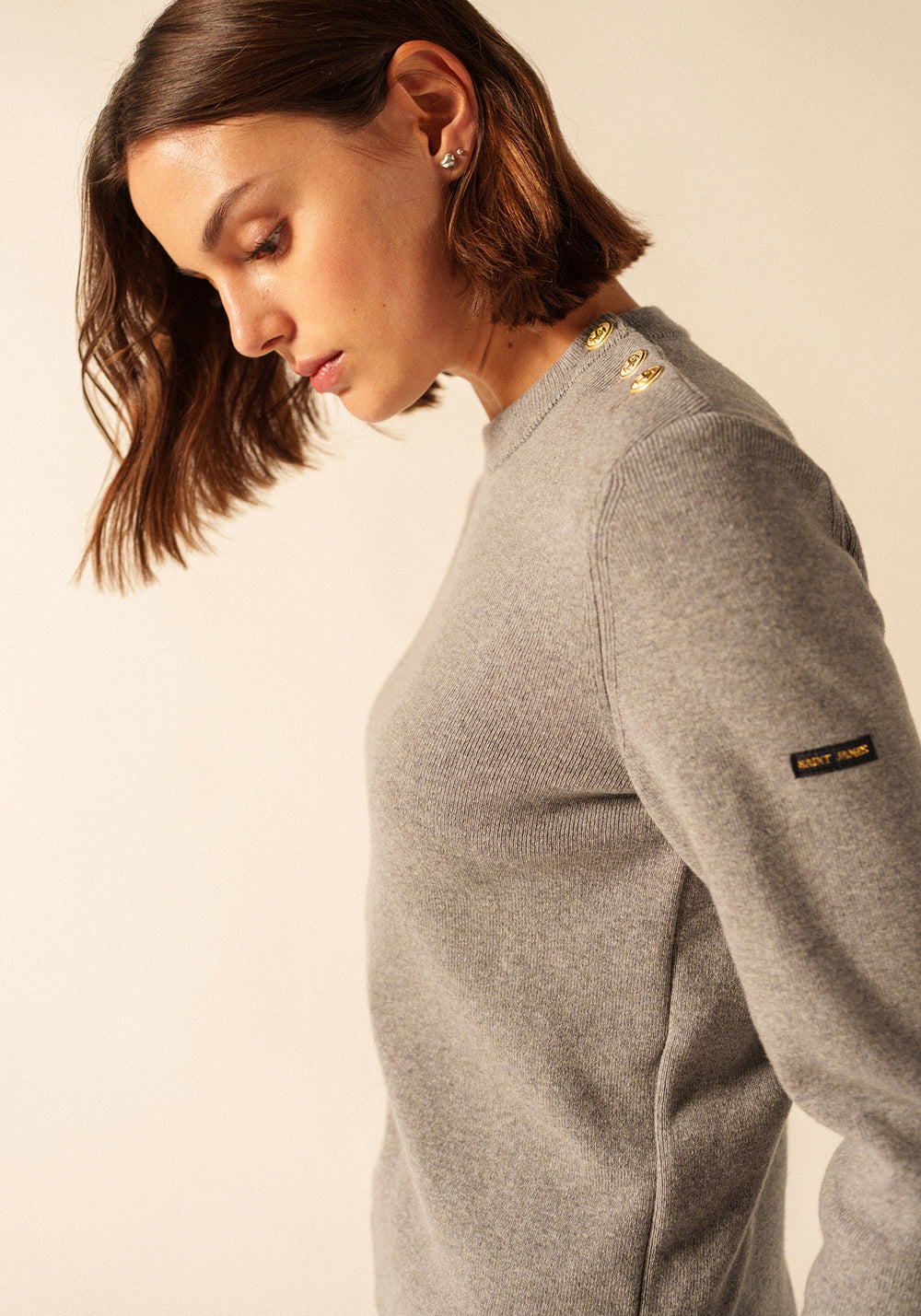 Pull marin Brégançon cachemire (GRIS CHINE)