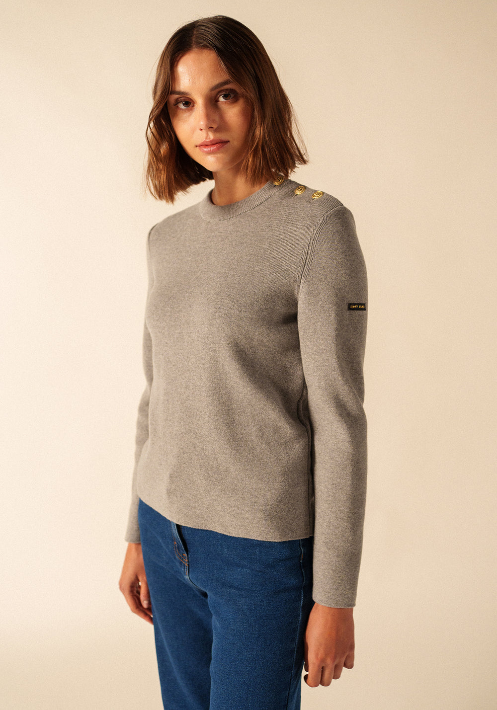 Pull marin Brégançon cachemire (GRIS CHINE)