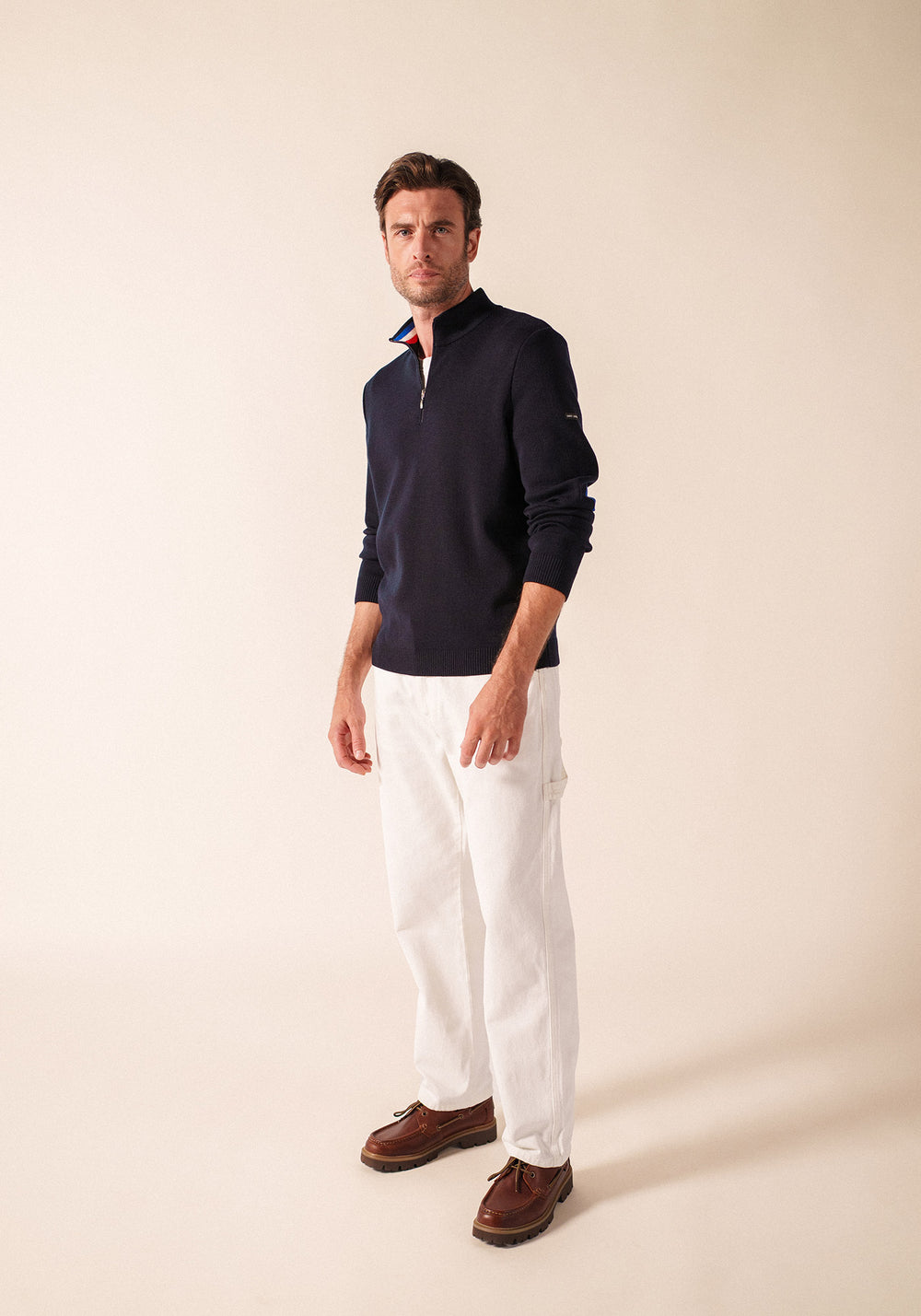 Pull à coudières x l'Elysée (NAVY/MULTICO)
