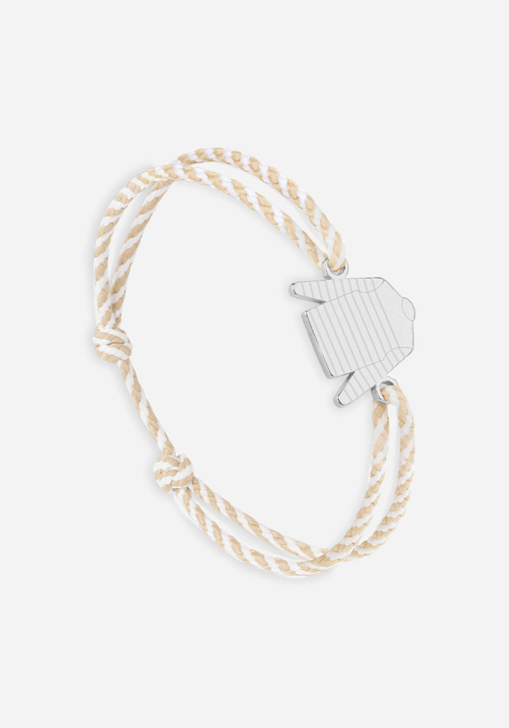 Bracelet Marinière x Le Vent à la Française (ARGENT/RAYE BLANC/BEIGE)