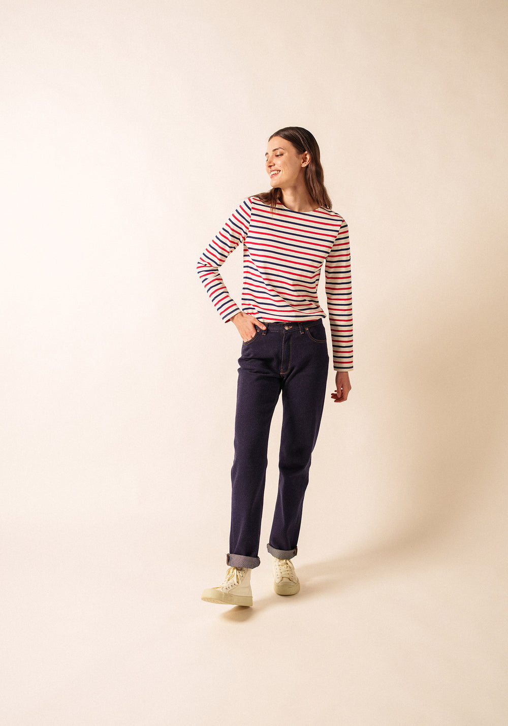 Marinière Méridame (ECRU/MARINE/TULIPE)