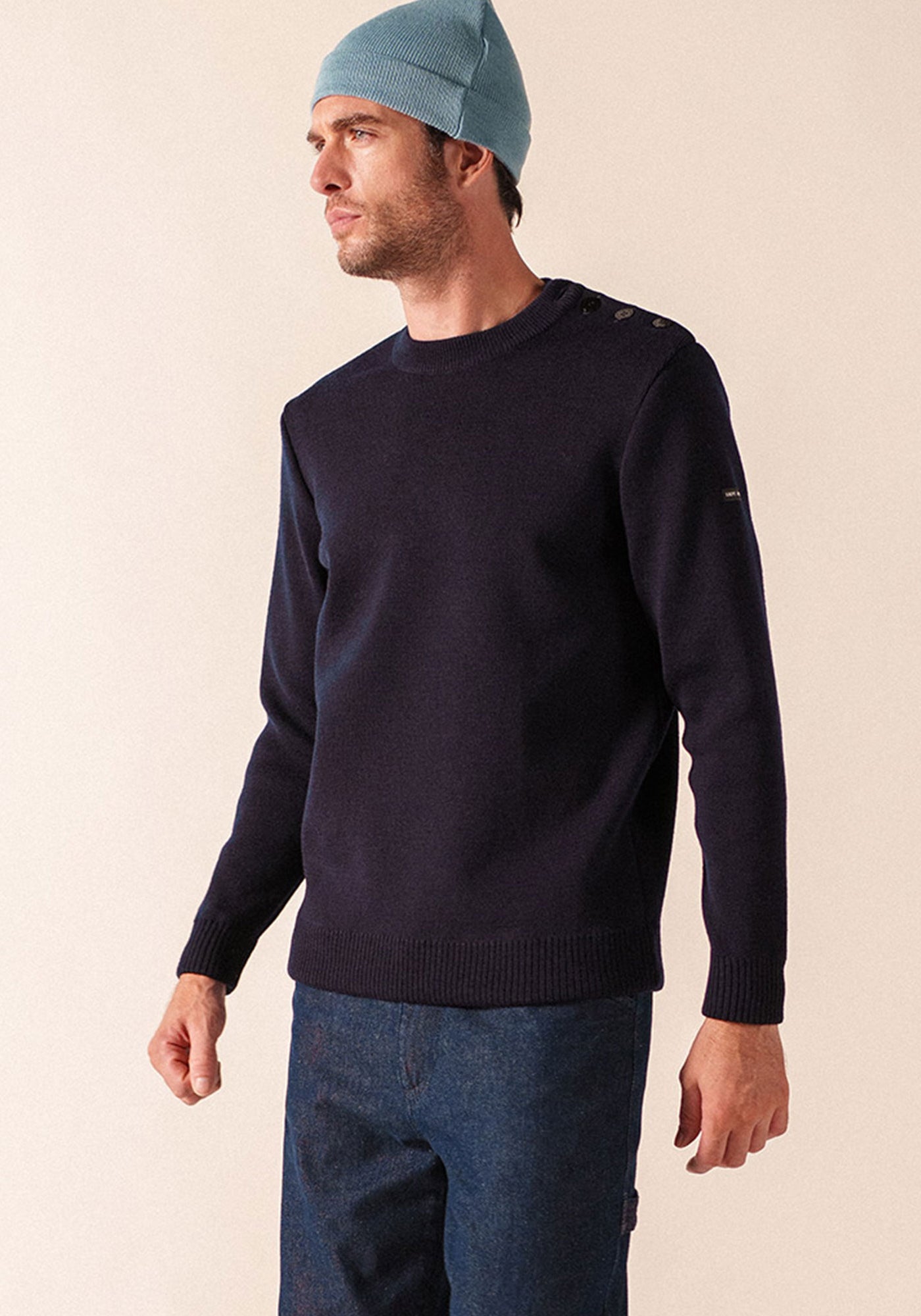 Pull marin uni Marinier - coupe confort (MARINE)