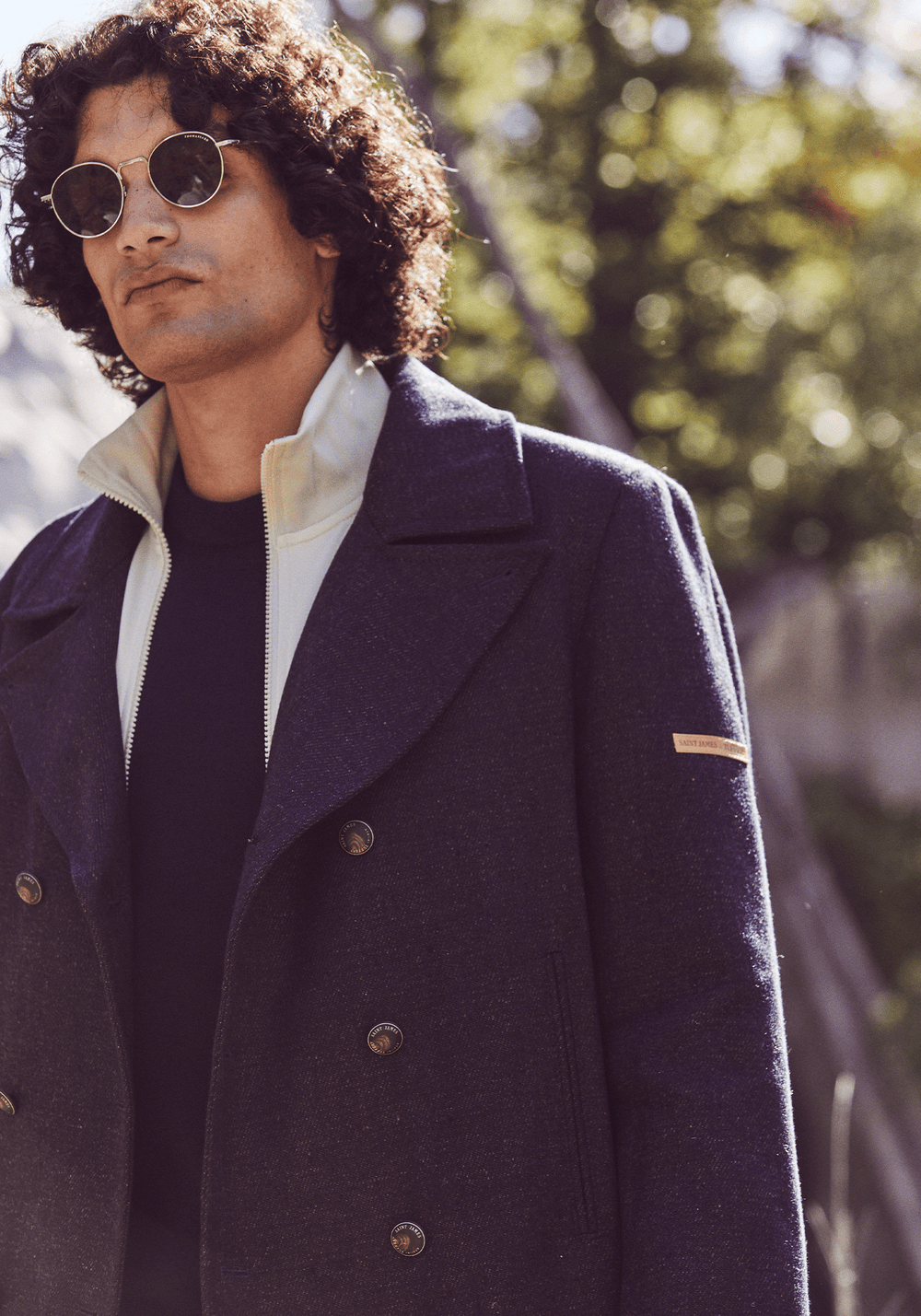 Caban Héritage homme en laine Mérinos - SAINT JAMES x Atelier Tuffery (INDIGO/CHANVRE)