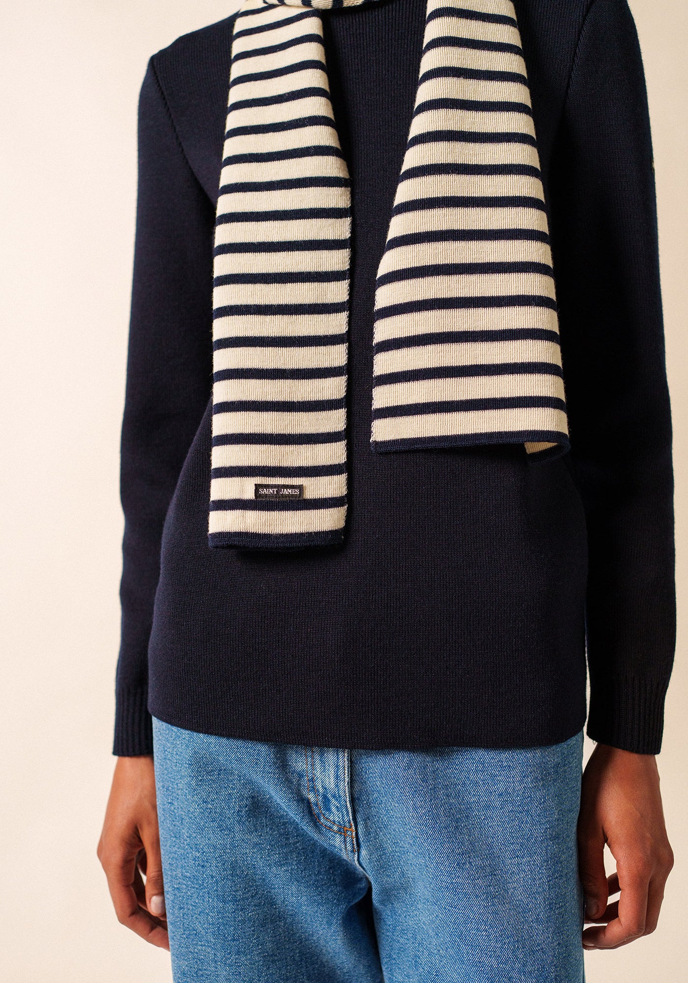 Echarpe rayée Scarf (ECRU/MARINE)