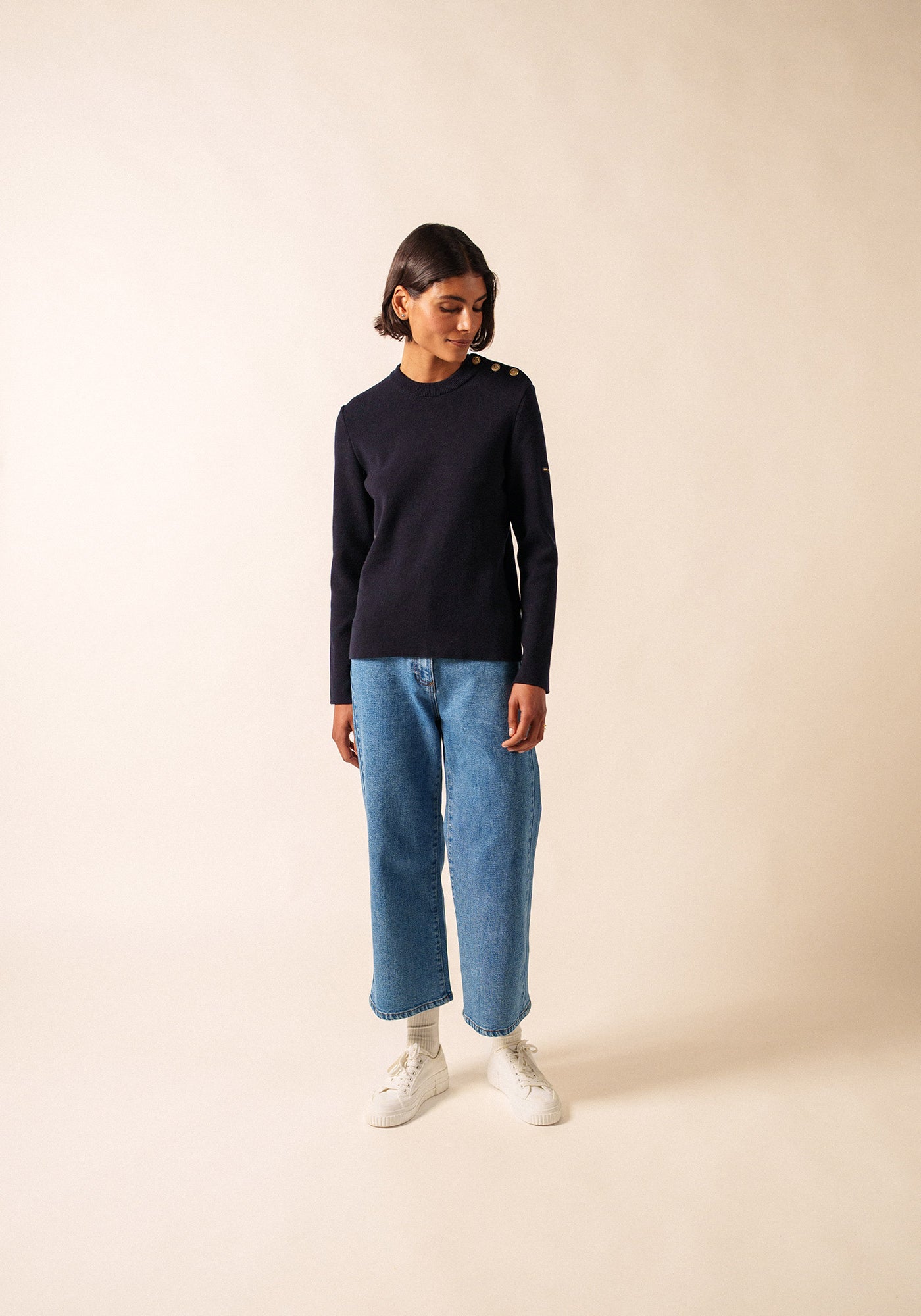 Pull marin Brégançon cachemire (NAVY)