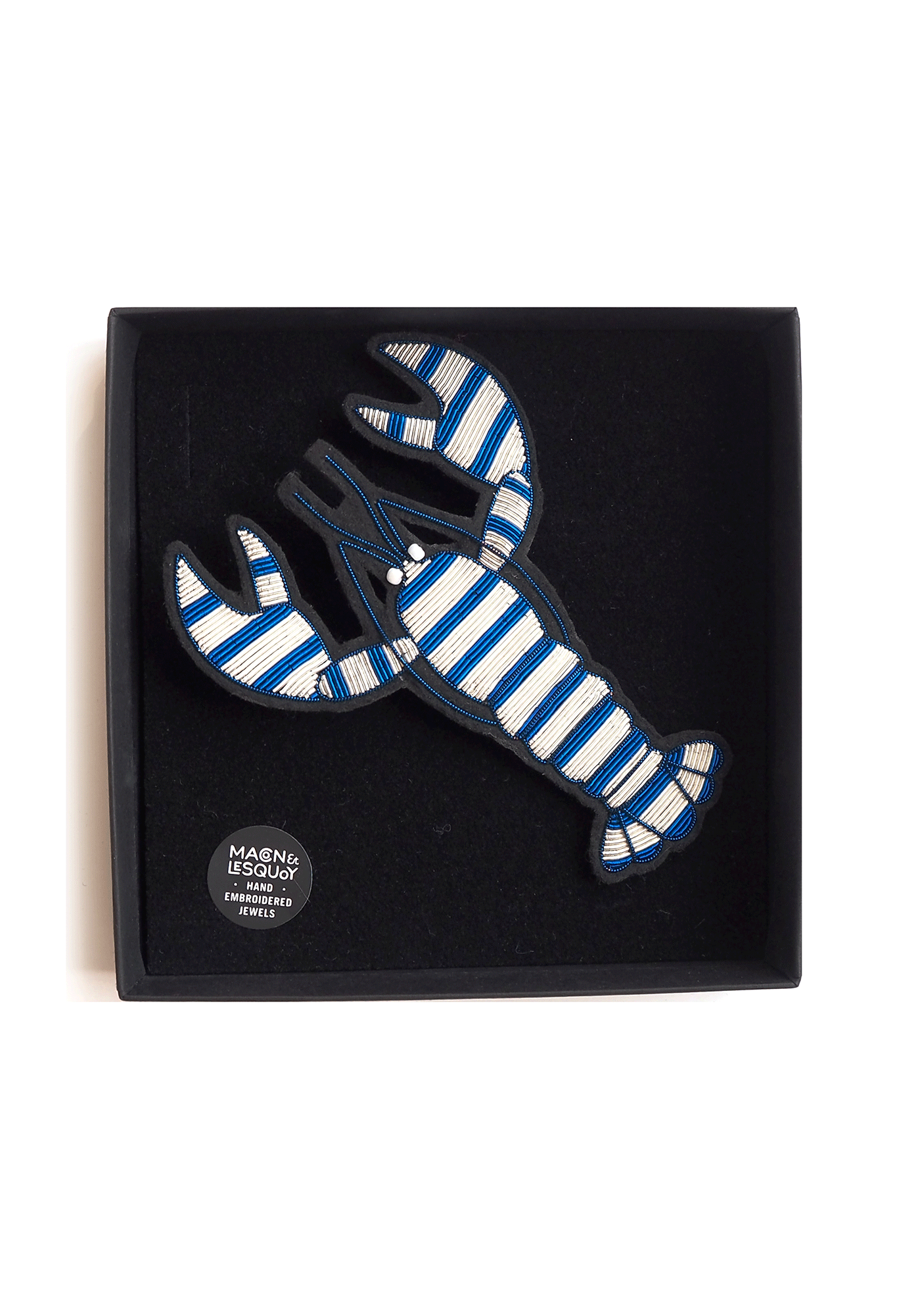 Broche brodée Homard rayé - SAINT JAMES x Macon & Lesquoy (BLEU/BLANC)