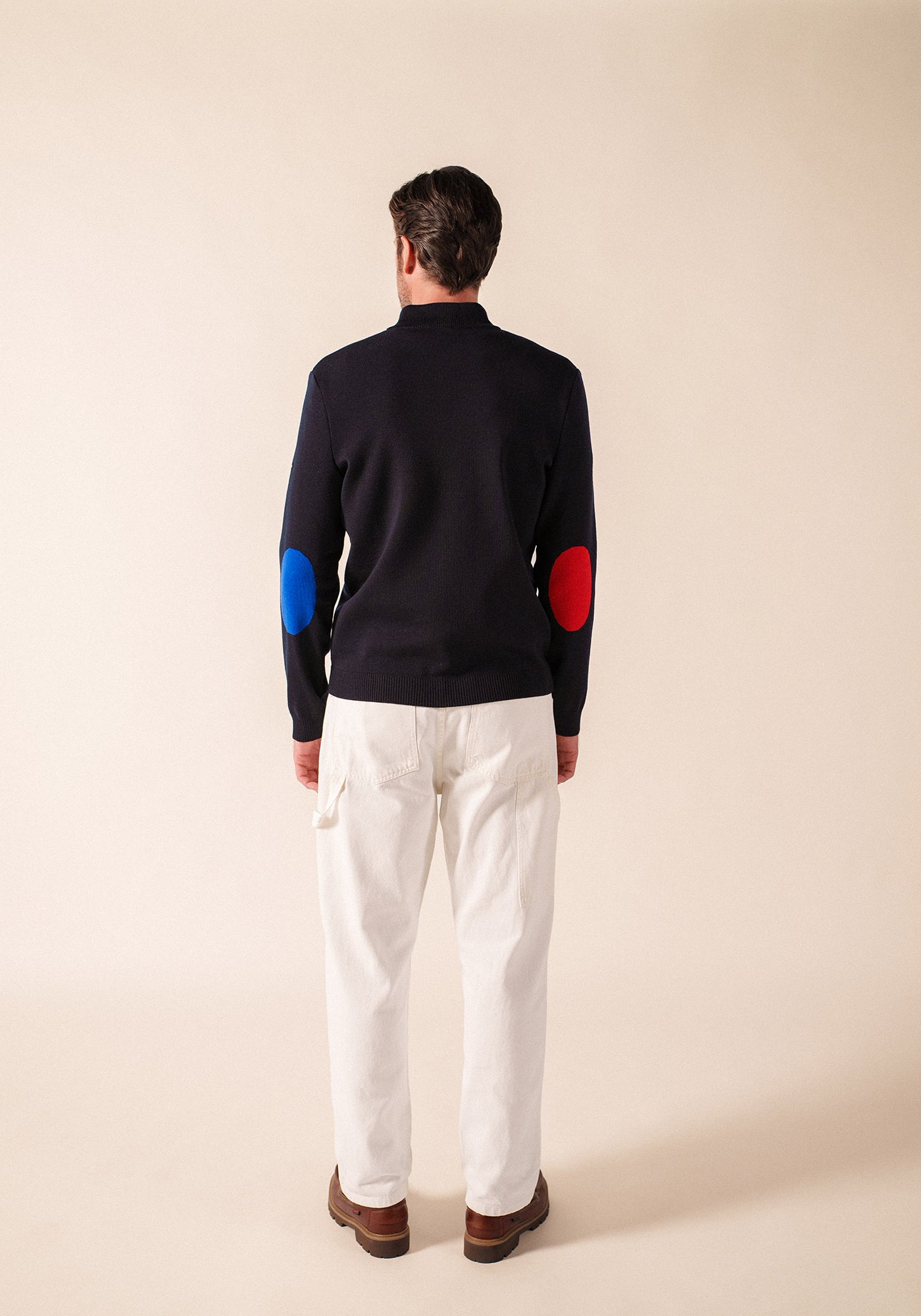 Pull à coudières x l'Elysée (NAVY/MULTICO)