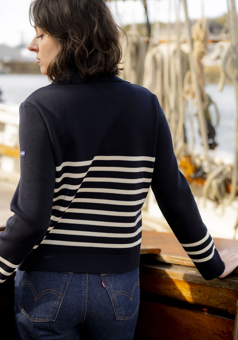Veste Richelieu rayée x Marine nationale (NAVY/ECUME)