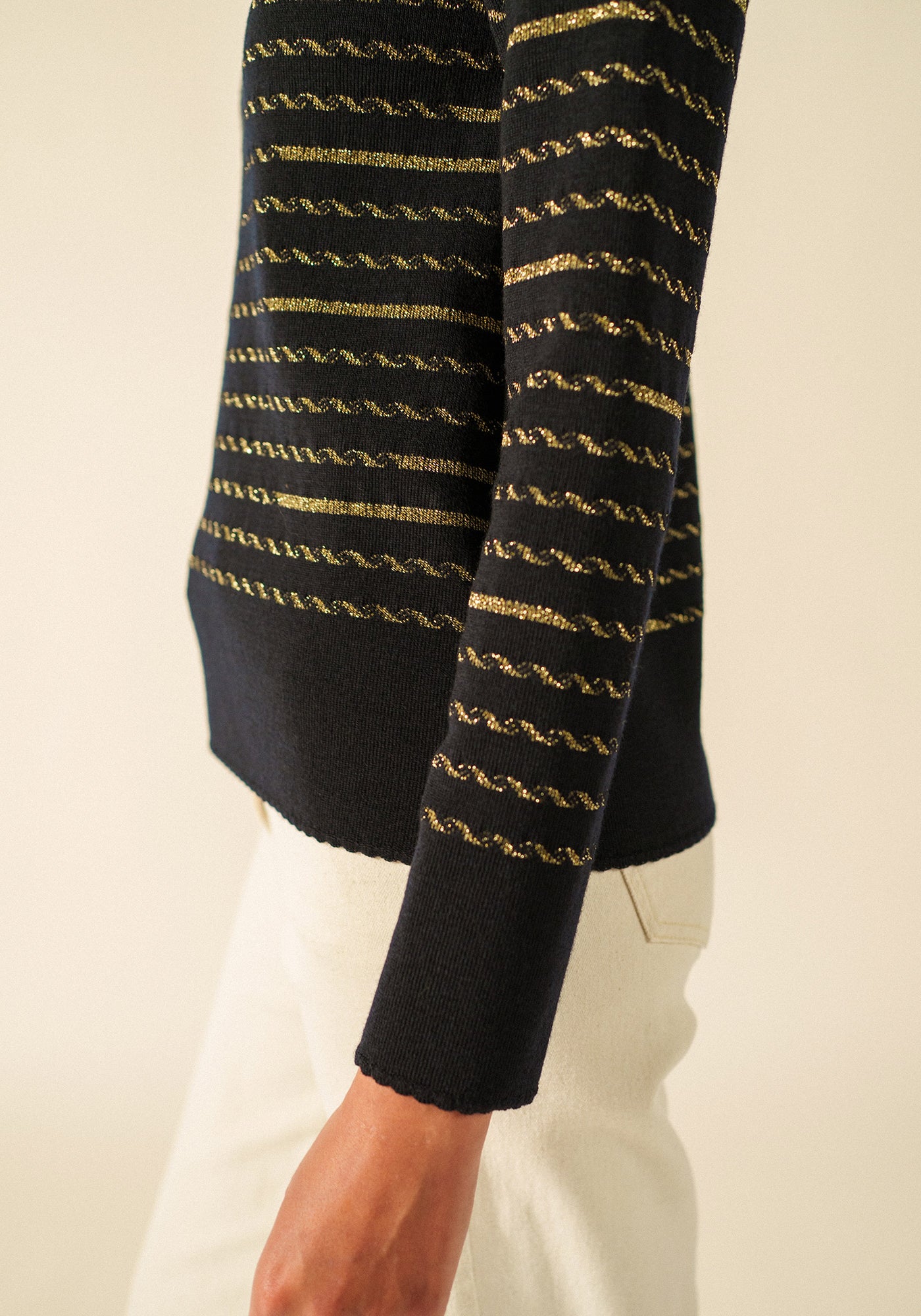 Pull Vima x Isabelle Ballu (NAVY/CHAMPAGNE)