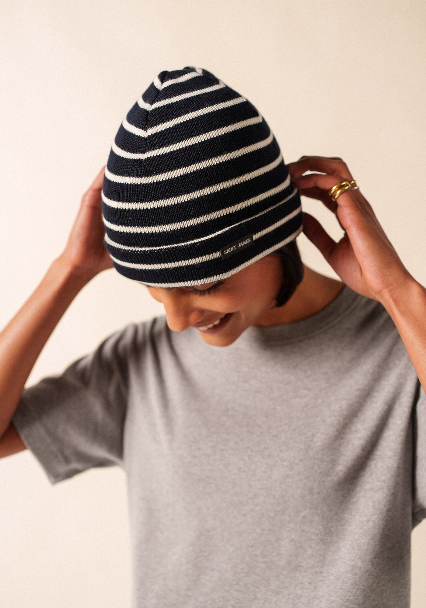 Bonnet Cartier (NAVY/ECUME)