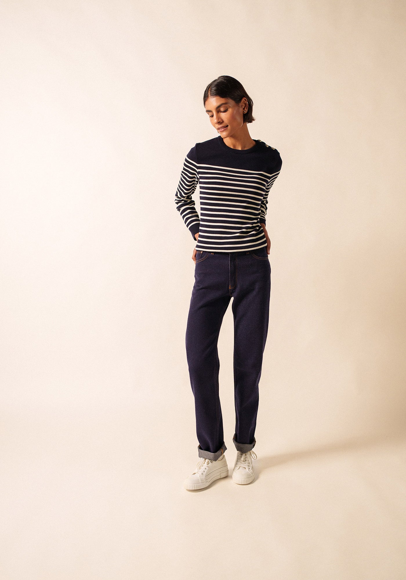 Pull marin Marée (NAVY/ECUME)