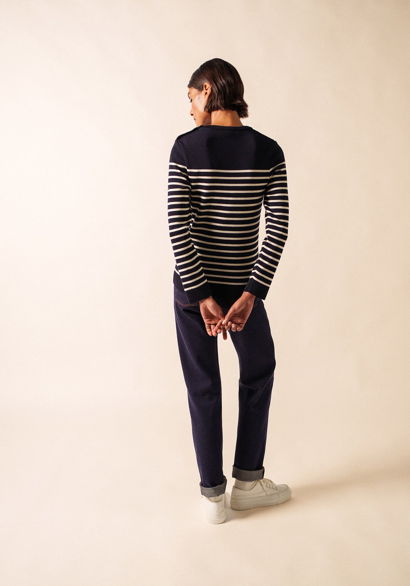 Pull marin Marée (NAVY/ECUME)