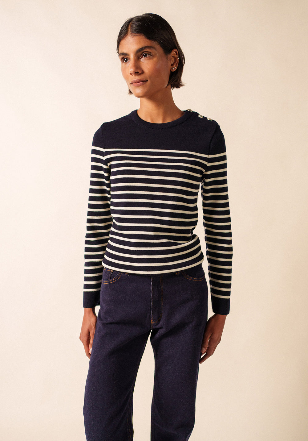 Pull marin Marée (NAVY/ECUME)