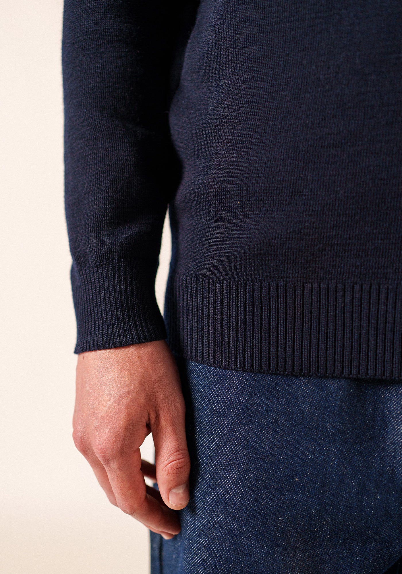 Pull marin Dinan bicolore (MARINE/ECRU)